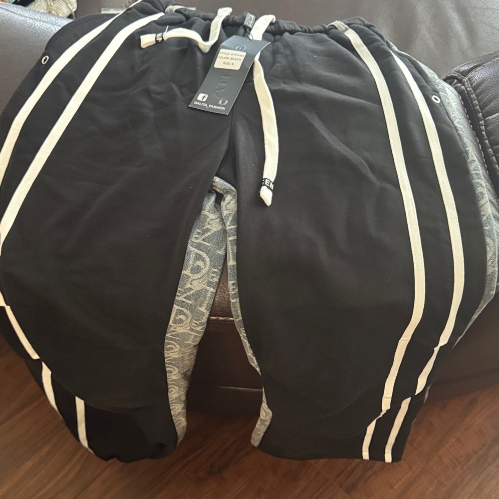 Black and White Striped Joggers